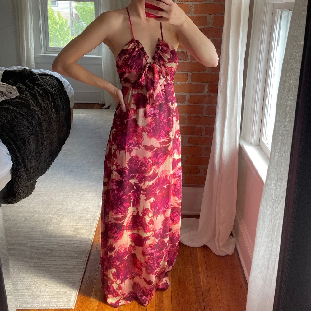 For Love and Lemons Floral Printed Maxi Dress
